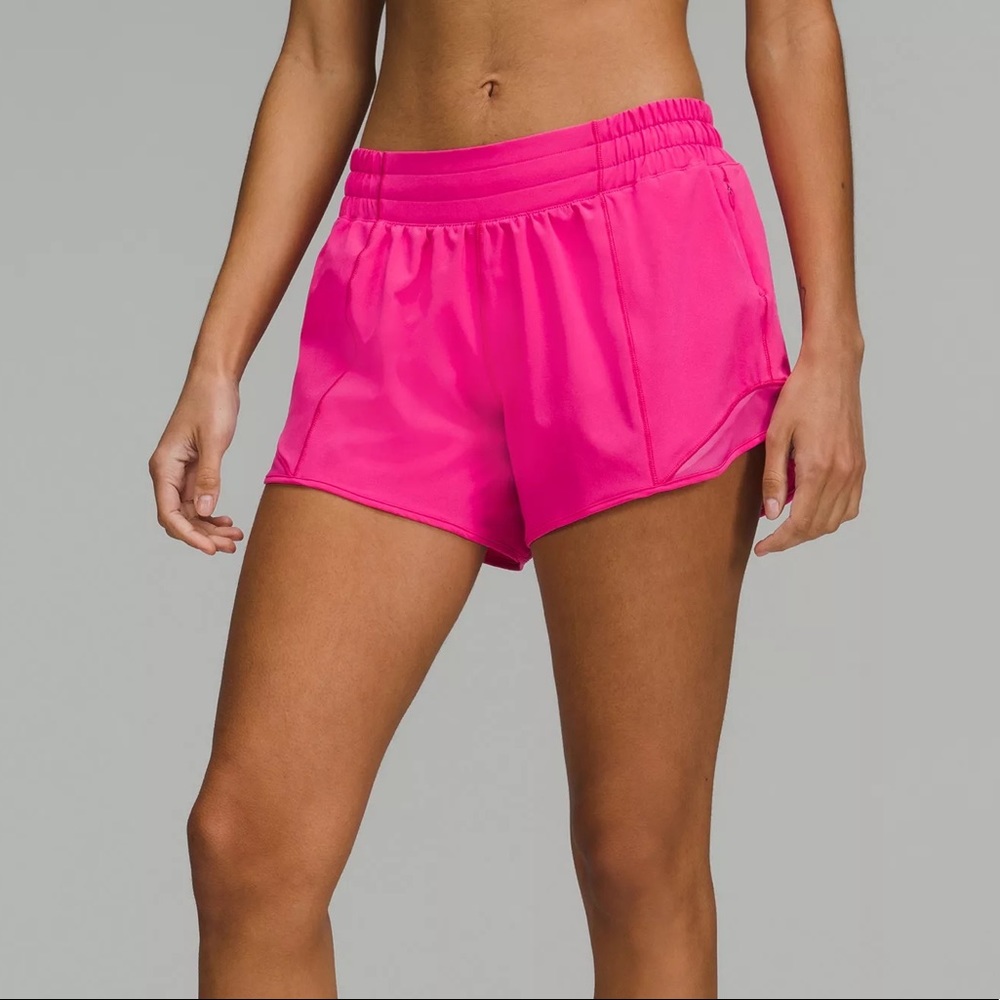 Lululemon Sonic Pink Hotty Hots Low Rise 4” Shorts